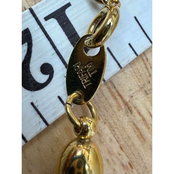 Vintage Trifari Gold & Black Twisted Rope Chain Necklace With Lobster Clasp - Picture 5 of 9